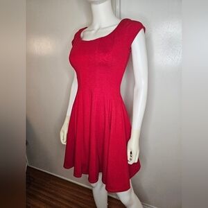 Bailey 44 Red Cap Sleeve Fit & Flare Scoop Neck Dress Size XS